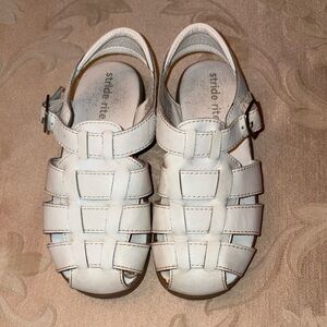 Stride Rite Kids White Leather Sandals